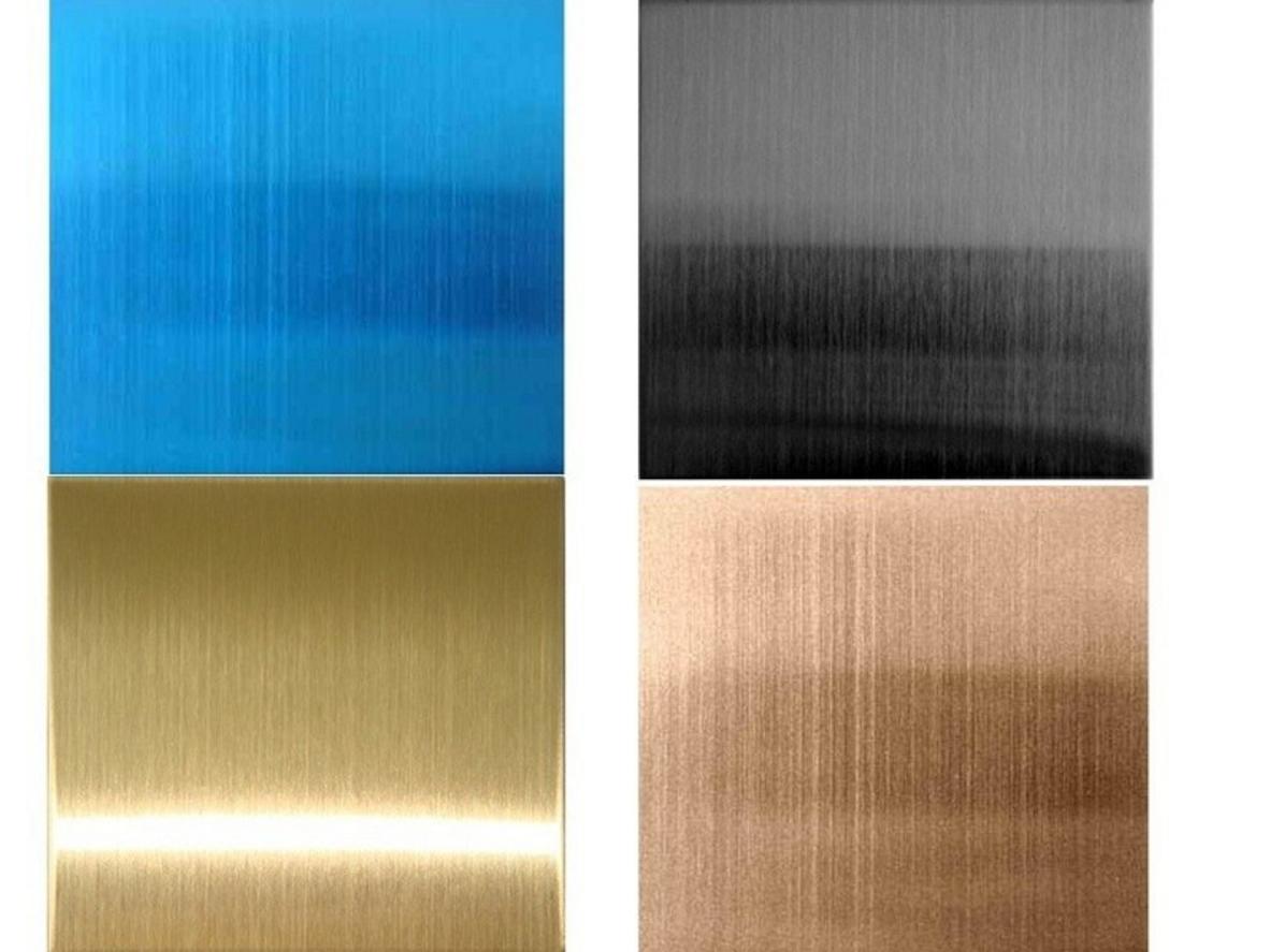 Tổng hợp các ứng dụng đẳng cấp của inox xước: từ cabin thang máy, mặt tiền khách sạn đến quầy bar và biển hiệu.